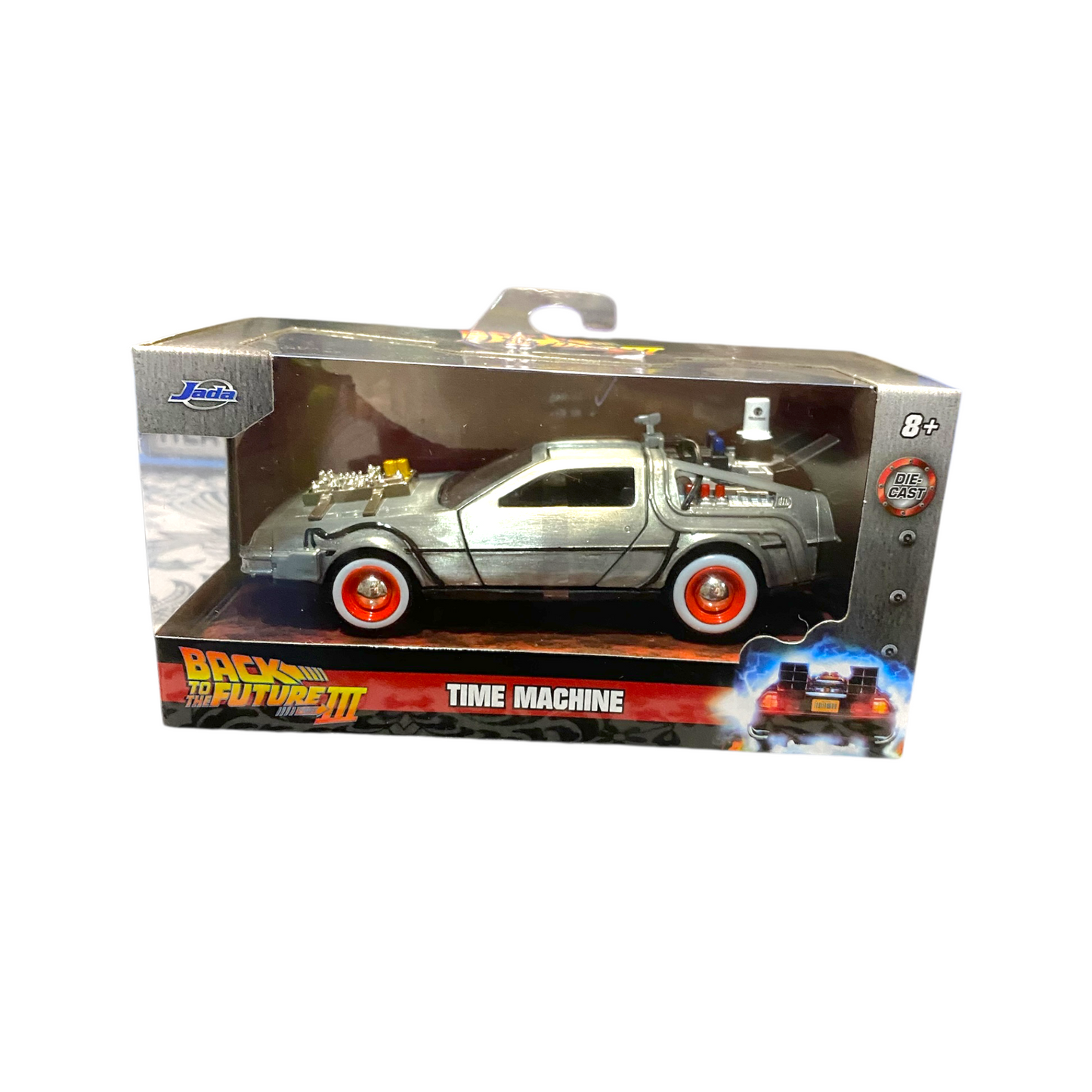 Coche time machine llantas rojas