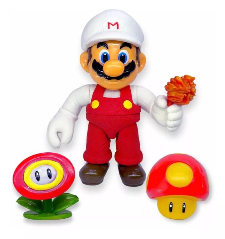 Mario Bros blanco con fuego fino/ Mario Bros
