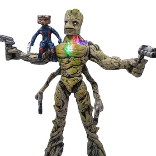 Groot con mini Rocket con lluz/ Marvel Héroes