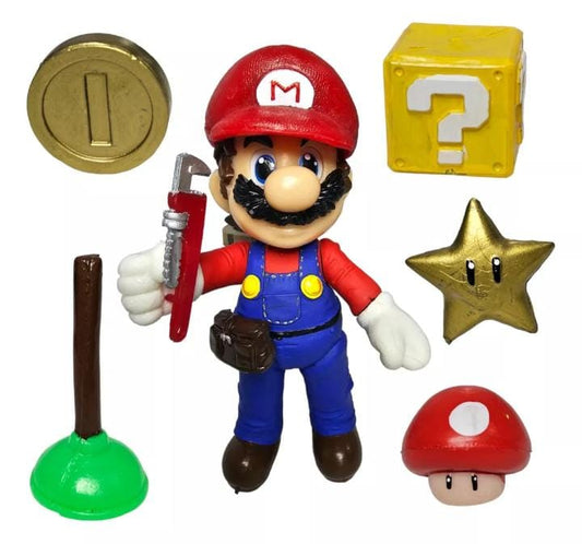 Mario Bros con accesorios y llave grande/ Mario Bros