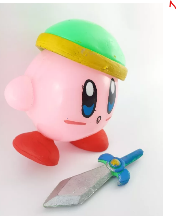 KIRBY DE ESPADA Y GORRO