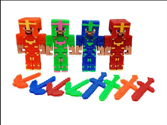 SET MINECRAFT STEVE DIAMANTE 4 PZ ECO M17