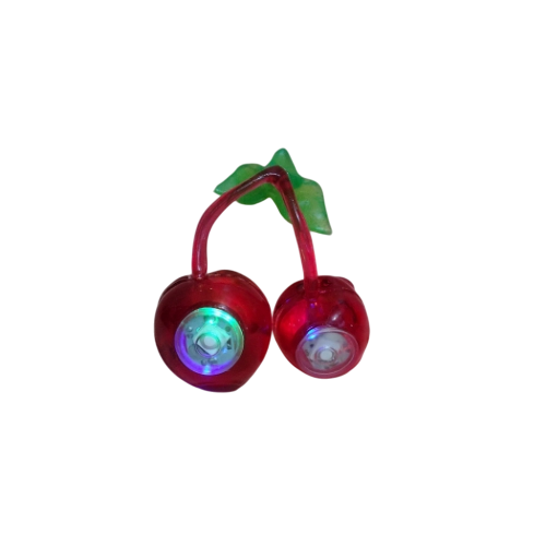 Cereza roja con luz
