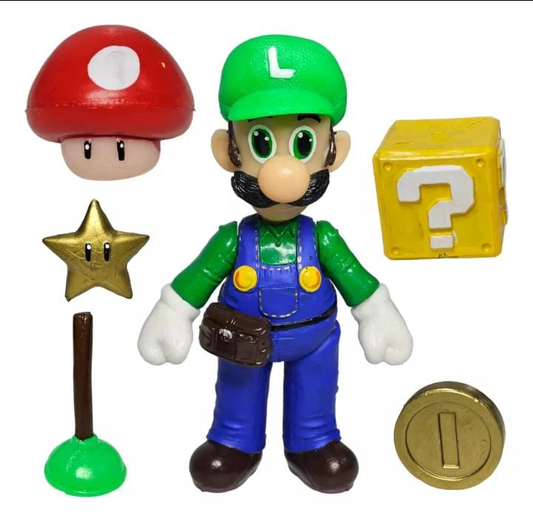 luigui con accesorios y llave grande/ Mario Bros