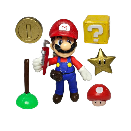 Mario Bros con accesorios y llave grande/ Mario Bros